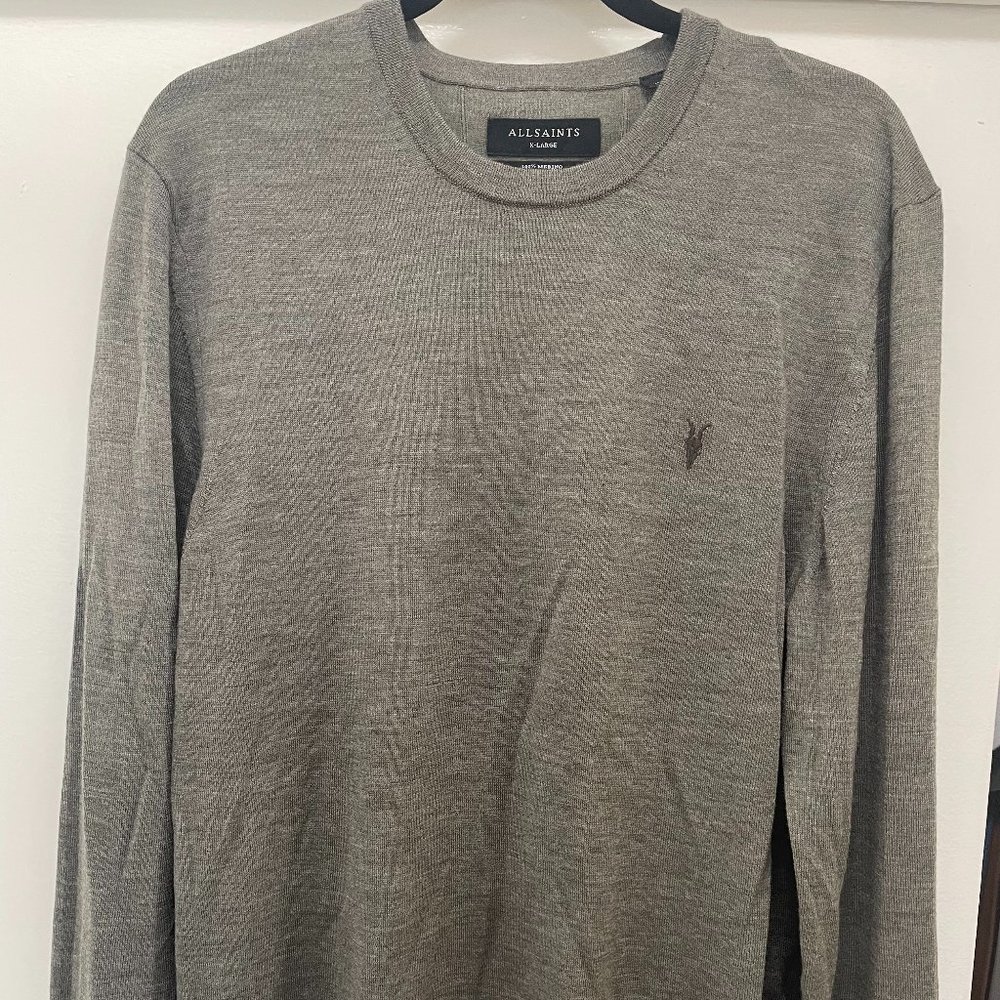 All Saints Sweater, Men's, XL, Gray